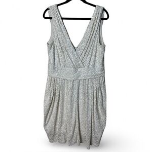 Badgley Mischka Collection Sequin Sleeveless Cocktail Dress White – Sz. 16